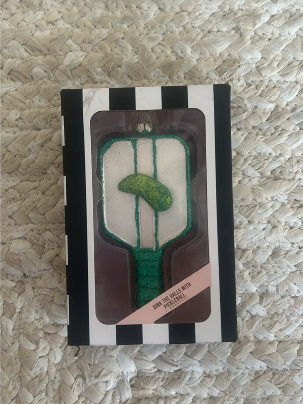 Green and White Pickleball Paddle Ornament -  Home Accents